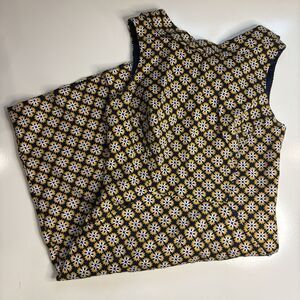 Boden Geometric Tapestry Midi Dress Peter Pan Collar Work Career Size 6R Cotton